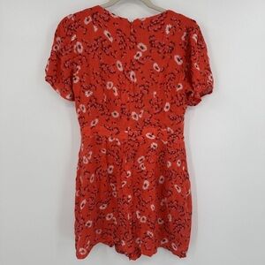 H&M Red Floral Short Sleeve Tunic Romper